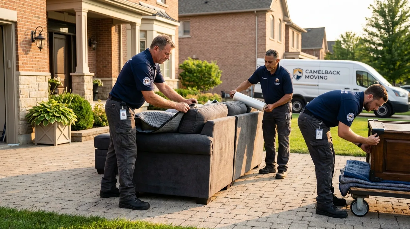 Large estate moving crew wrapping furniture in Airway Heights, WA