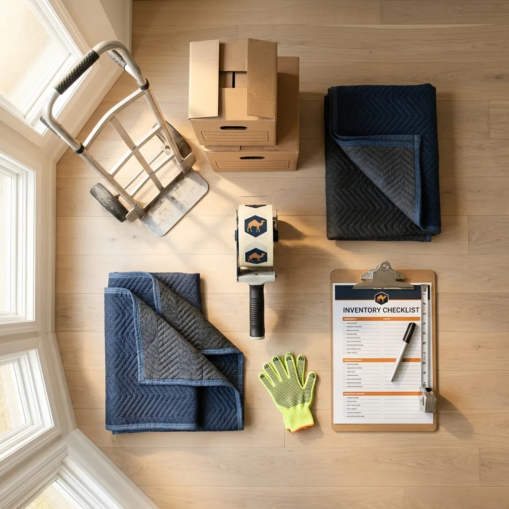 Professional moving supplies and packing materials layout for Airway Heights residential relocations